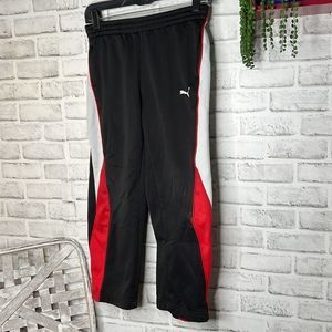Puma Boys’ Youth Black White Red Sweatpants Size Small